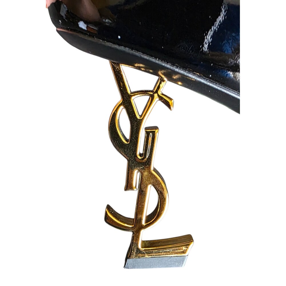 Saint Laurent Opyum Sandals US 9 EU 39 Womens Black Patent Leather $1500 - Picture 3 of 14